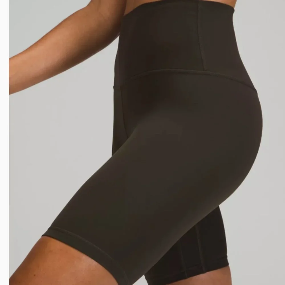 LULULEMON Align High-Rise Bike Short 8" Dark OLIVE Green NULU SIZE 6 PERFECT - Picture 4 of 8